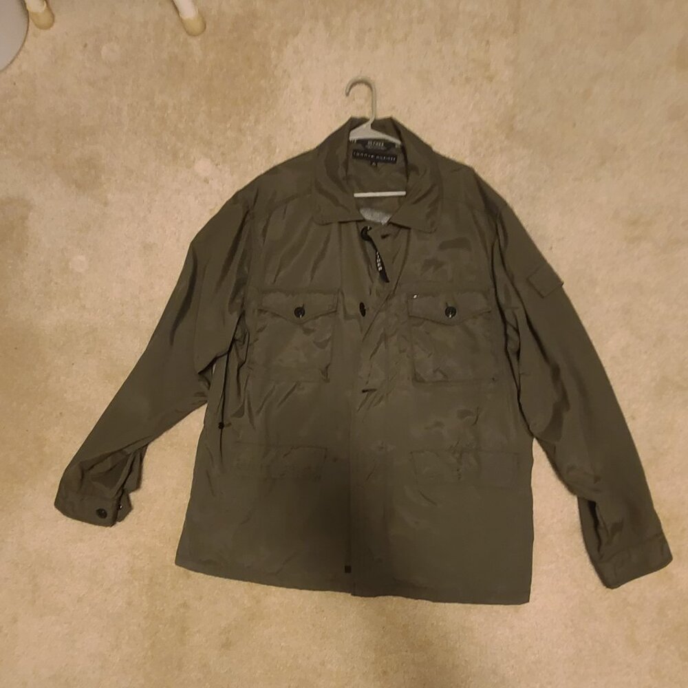 Tommy Hilfiger Men's Full Zip Jacket Olive Green Military Size XL
